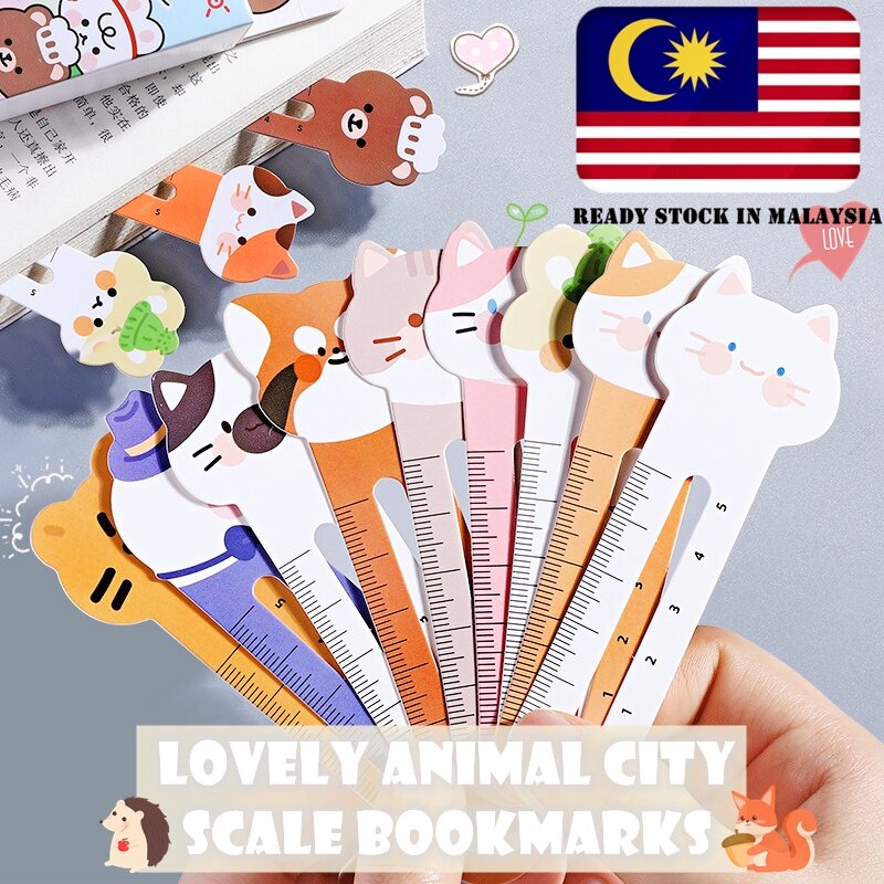 Creative Cute Cartoon Lovely Animal City Scale Bookmarks Set Ruler Shape  Design School Office Use Stationery Gift Idea | Lazada