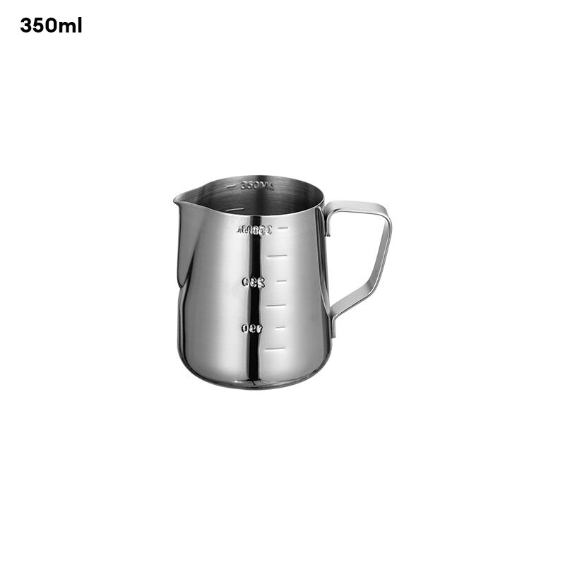 JJT pitcher with scale Stainless Steel 304 flower cup thicker tips stainless steel measuring cup cylinder fancy coffee jug Flower-shaped cup, pointed mouth, thick stainless steel measuring cup, flower-shaped cylinder, milk pot, fancy coffee