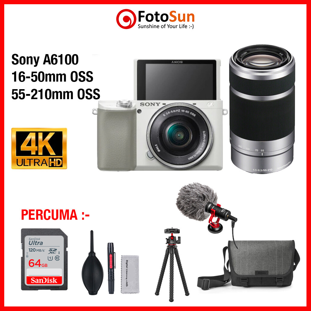 Sony A6100 kit lens / twin lens 4K video with selfie LCD Lazada