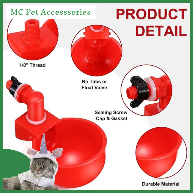 6pcs Chicken Drinking Bowl Poultry Automatic Drinking Fountain Drinking Cup For Ducks Turkeys Birds