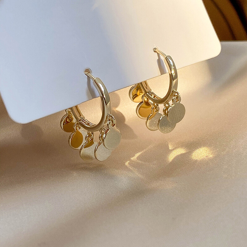 Frascati Vintage Gold Copper Hoop Earrings For Women Small Simple Round Bead Earrings Party Fashion Jewelry