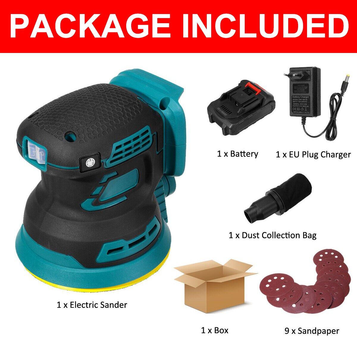 Brushless สุ่ม Orbit เครื่องขัดทรายไฟฟ้า125มม.กระดาษทรายเครื่องบดไม้