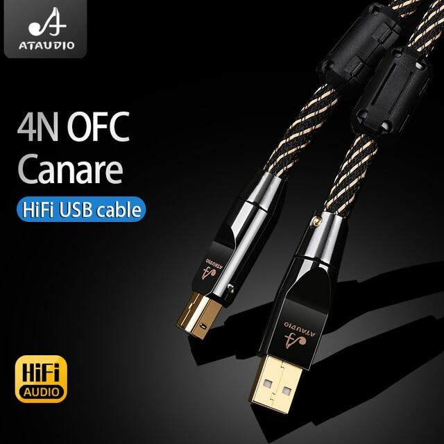 Hifi usb otg cable usb type a to b usb cable 6n ofc type c to type b audio cable decoder dac sound card a-b shield usb cabl