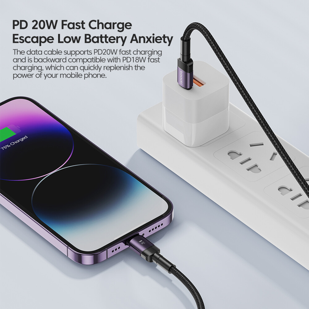 Toocki Cáp PD 20W USB C Sang Lightning Cáp USB Type C Sạc Nhanh Dây Dữ Liệu Cho iPhone 14 13 12 11 Pro Xs Max iPad Macbook