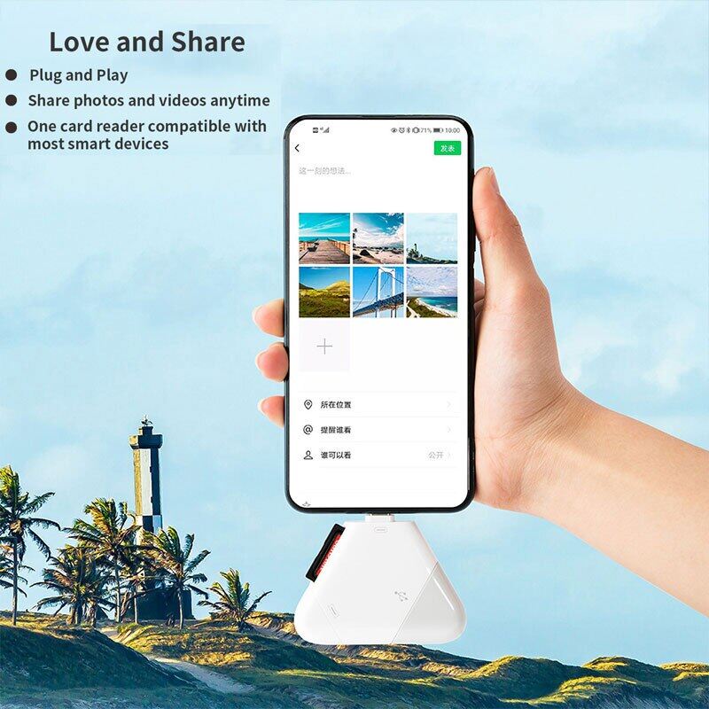 3 Trong 1 Đầu Đọc Thẻ Nhớ Với Nắp Nam Châm Hình Tam Giác USB-C USB Lightning Cổng Hỗ Trợ TF/SD Cho PC Máy Tính Xách Tay MacBook Điện Thoại Thông Minh