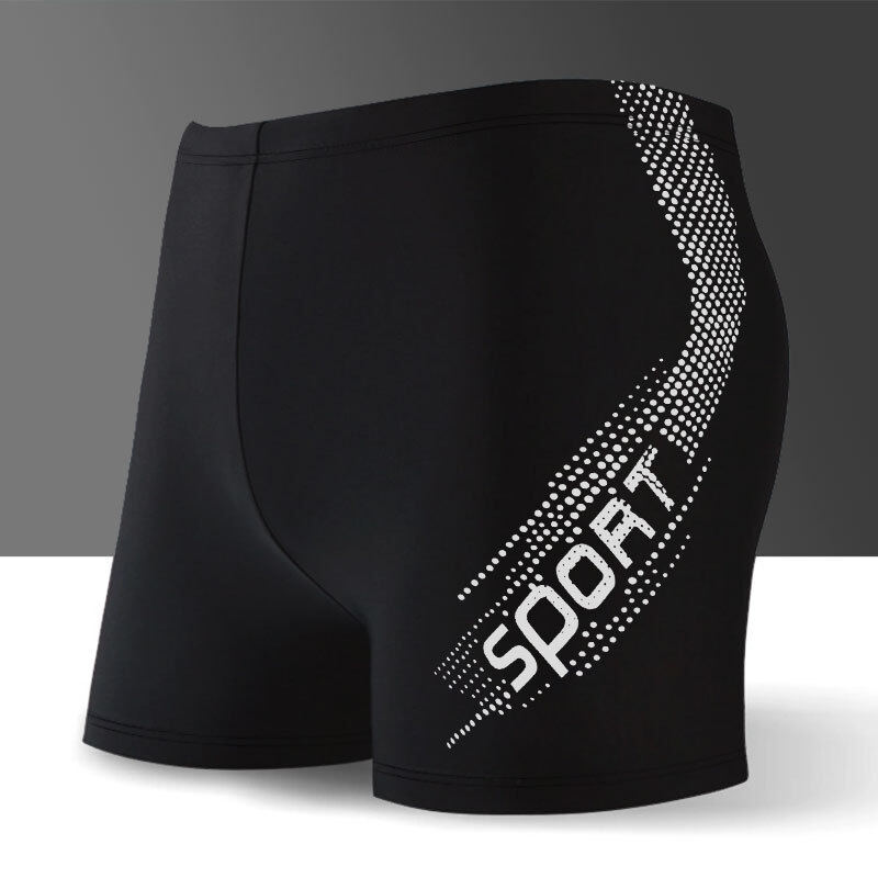 Swimming trunks men's professional training slim men's boxer large size swimming trunks sexy quick-drying men's hot spring swimsuit