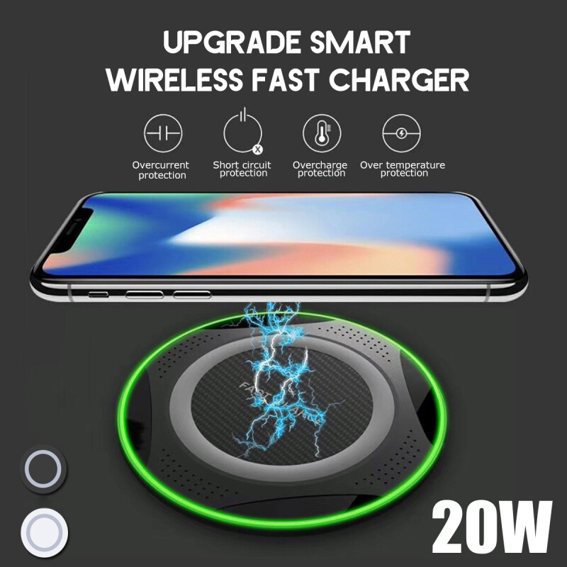 20W Qi Wireless Fast Charger Charging Pad Mat Metal For iPhone XS Mobile Phone