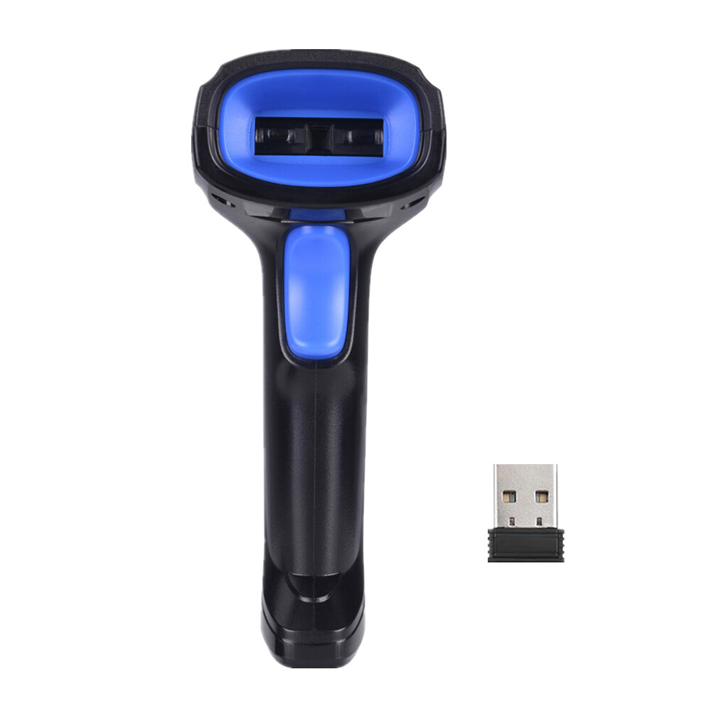 KKMOON Máy Quét Mã Vạch Không Dây 2 Trong 1 2.4G & Máy Quét Mã Vạch Có Dây USB Máy Đọc Mã Vạch 1D Cầm Tay Tự Động Với Pin Sạc Bộ Thu USB Mini Cáp USB Cho Máy Tính Máy Tính Xách Tay
