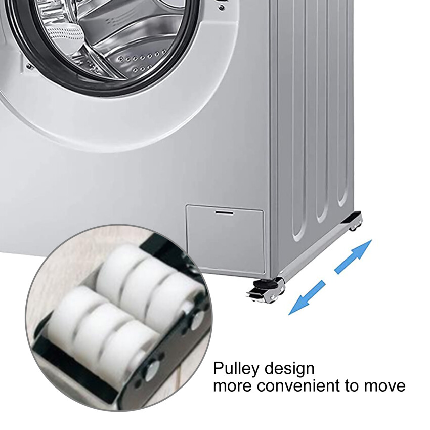 1 Pair Of Washing Machine Refrigerator Base Adjustable Movable Base Bracket