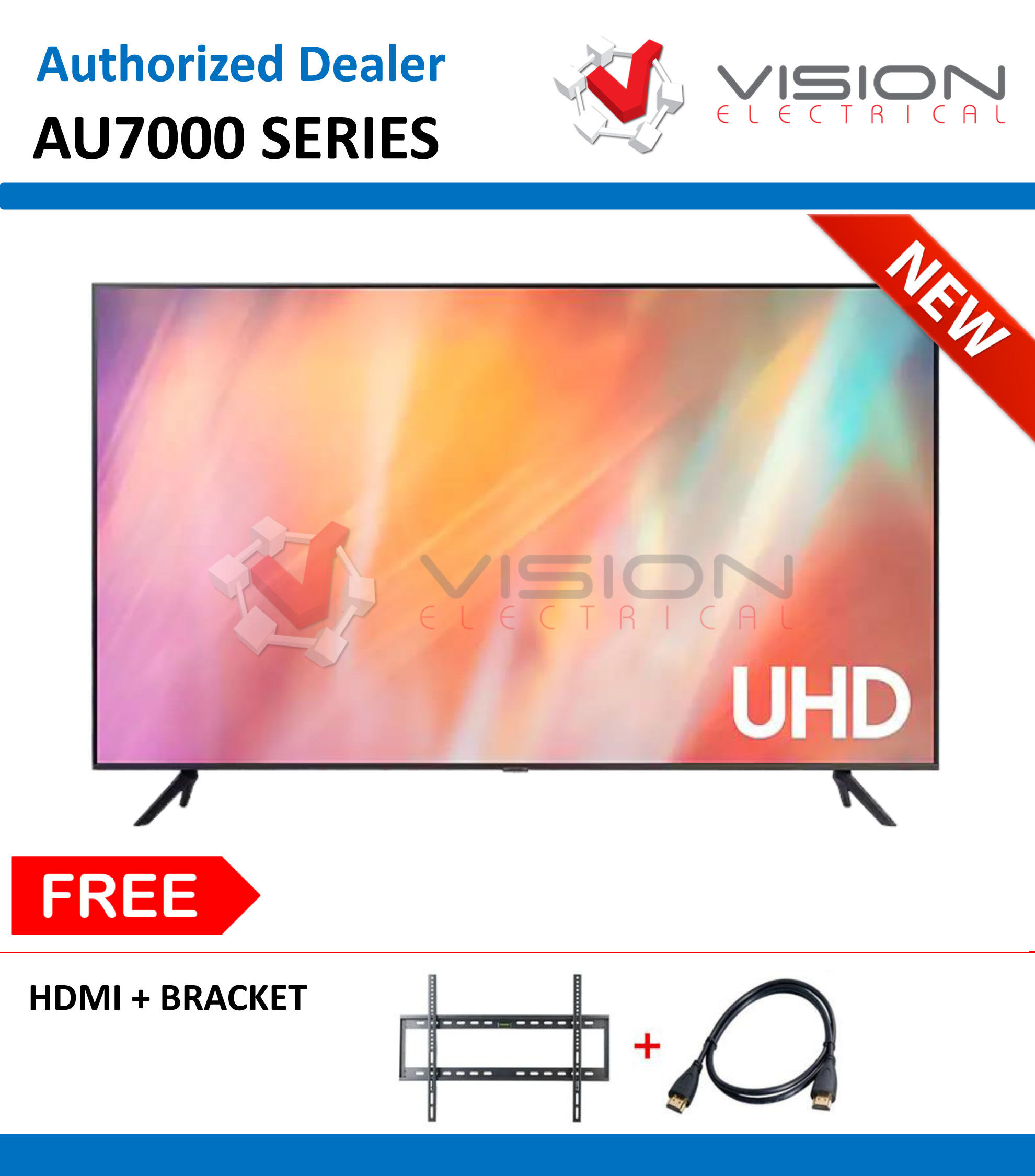 Samsung 75 Au7000 4k Uhd Smart Tv 2021 Ua75au7000kxxm Free Bracket Hdmi Lazada