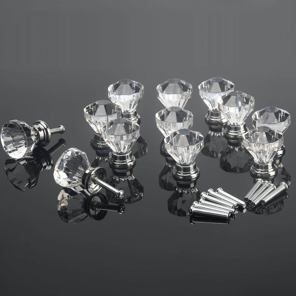 12 Pcs ลูกบิดอะคริลิกตู้เฟอร์นิเจอร์มีลิ้นชักห้องครัว Handle By Elecyfor456.