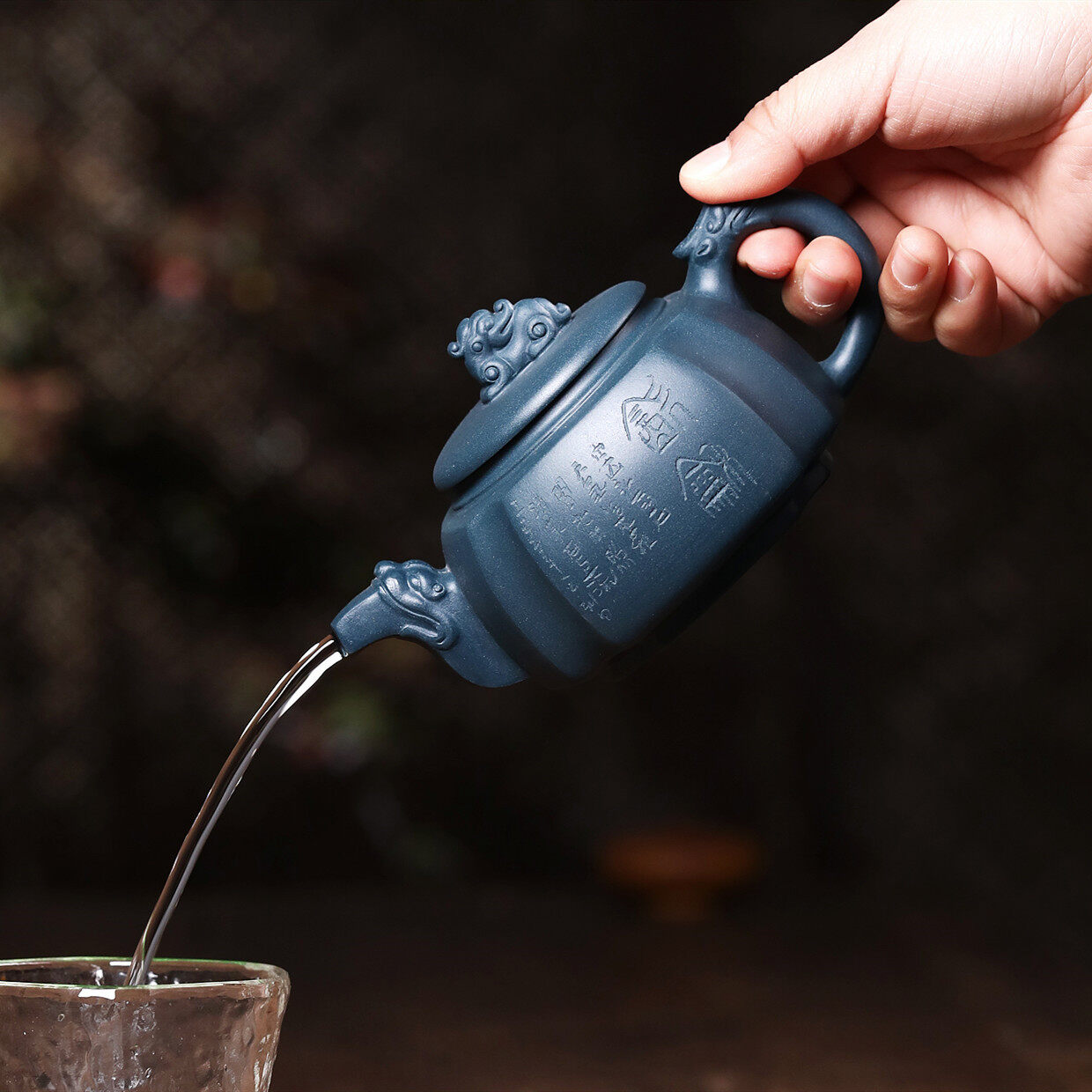 Yixing Zisha teapot master handmade Tianqing clay square teapot Sifang Longzun teapot XDZ9