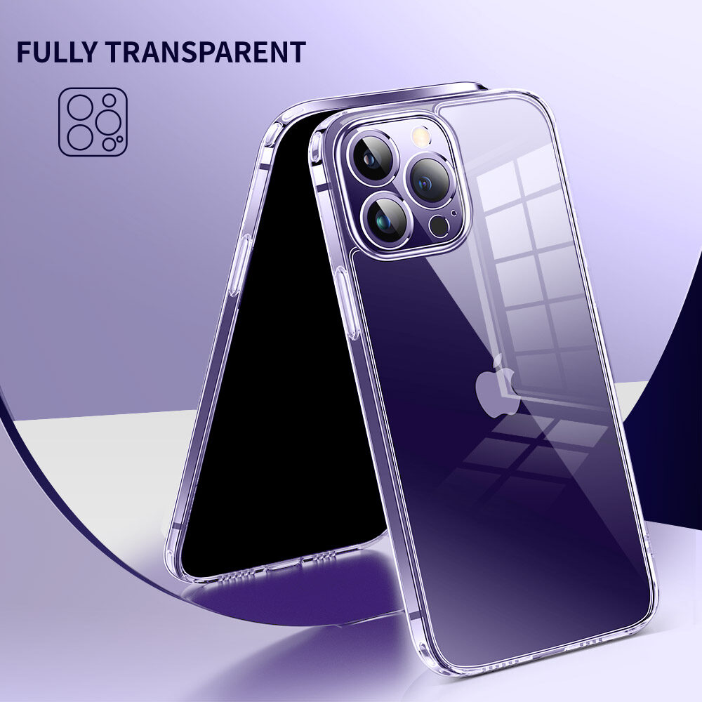 SmartDevil Clear Glass Phone Case for iPhone 14 Pro max Case iPhone 15 Pro max iPhone 15 Pro iPhone 15 Plus iPhone 14 Pro iPhone 14 Plus with Soft TPU Borders Lens Protection Anti Fingerprint Protect Cover