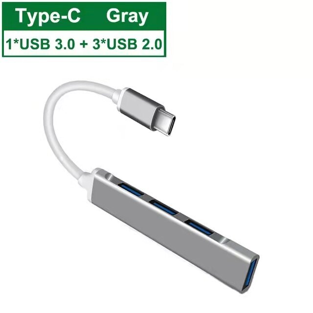 Mini usb hub 3.0 high speed 4 port cable splitter type-c 3.1 otg 5gbps pc computer accessories multiport adapter