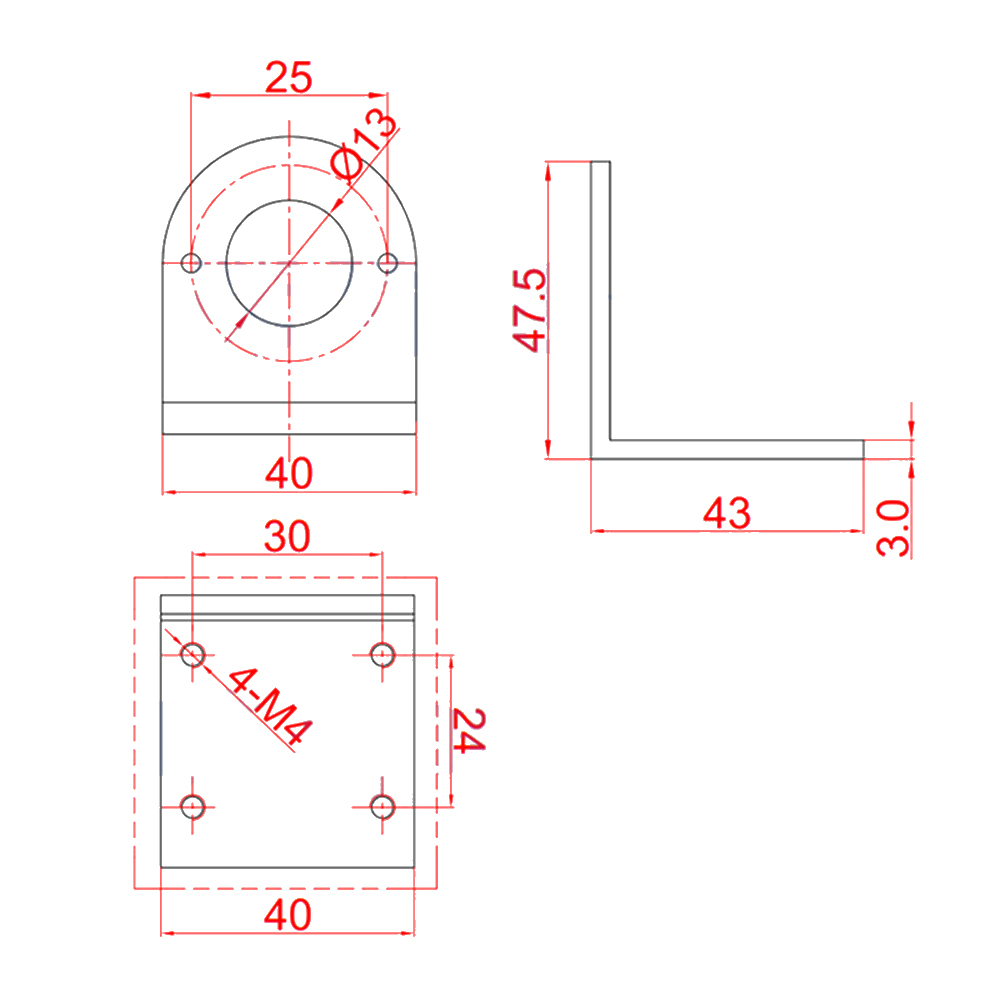 【Hàng Có Sẵn】giá Gắn Động Cơ Aideepen 550 Chính Hãng Giá Gắn Cố Định Loại L Thông Dụng Cho Động Cơ DC 540/545/550/555 42 Động Cơ Bước