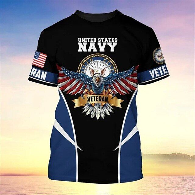 👕 2023 American Men's T-shirt Veteran Army Print Tshirt For Men Vintage O-neck Short Sleeve Tee Shirt Casual Fashion Male Clothing Tops Custom goods