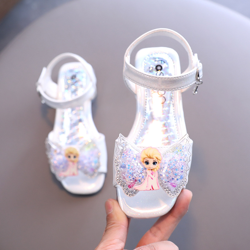 [Ready Stock] New Girls' Sandals Spring and Summer Sequined Princess Sandals Little Girls Shoes Butterfly Wings Crystal Shoes