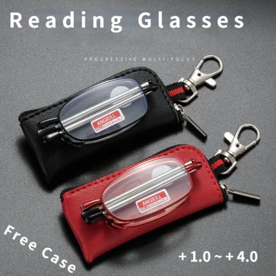 【Red】2022 anti-blue light reading glasses foldable Men and women anti-fatigue anti-radiation glasses hyperopia glasses +100 to +400