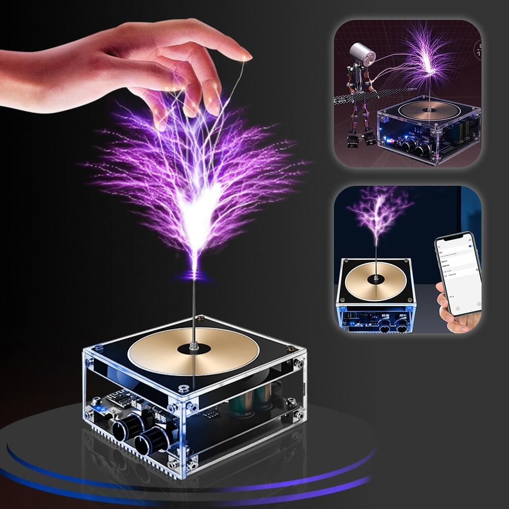 For Tesla Coil Speaker Bluetooth-Compatible Music Wireless Touchable Artificial Lightning Speaker High Frequency Power Tool Gift