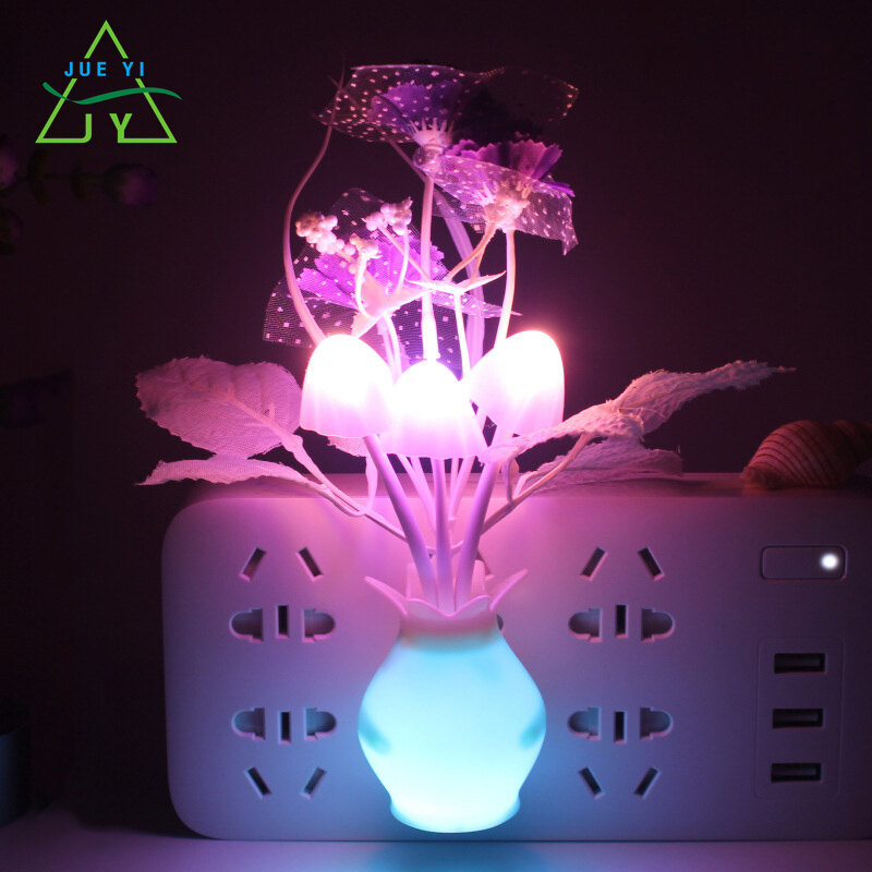 KS LED light night light intelligent light control sensor light room light bedroom light corridor light bedside light home decoration colorful luminous vase 220v
