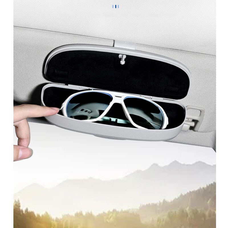 Car Glasses Box Multi-function Car Sun Visor Card Storage Sunglasses Box Car Glasses Clip Supplies