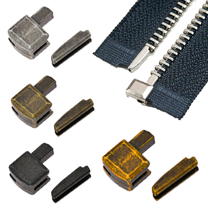 Xinyi3 5 Sets Zipper Stoppers Sewing Tools Tailor Metal Open End Zipper Repair Bottom Stopper DIY Accessories
