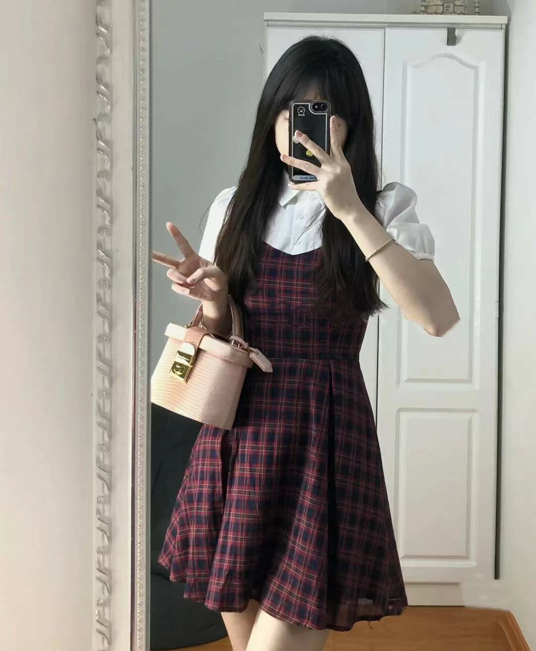 XIYUYI Đầm Cho Nữ ĐầM Giả Kẻ Sọc Tay Phồng Hai Lớp