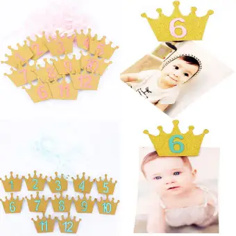1 Supplies Decor Photo Frame Props Crown Banner Baby Shower 1 12