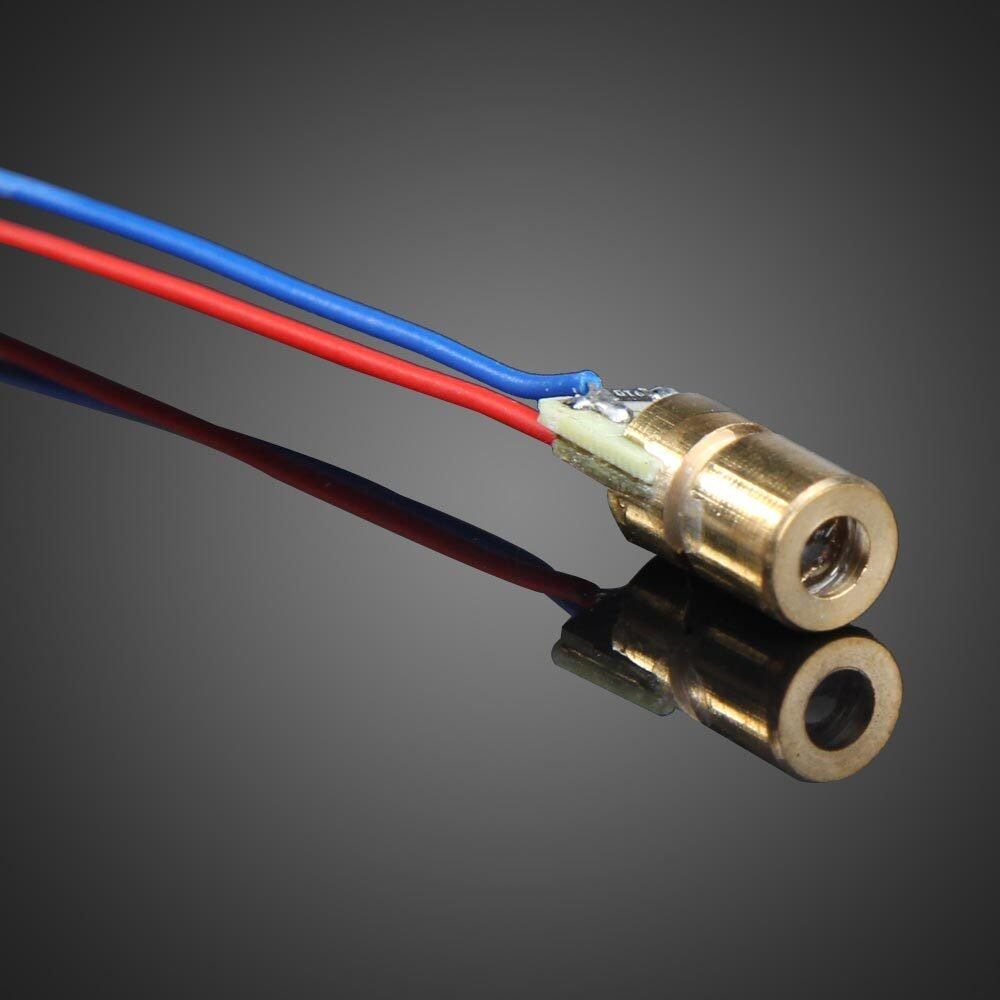 10 Cái Đầu Mô Đun Đi-ốt Chấm Laser 650nm 6Mm 5V 5MW Mini WL Màu Đỏ