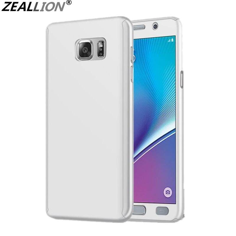 Zeallion Case For Samsung Galaxy Note 5/N9200 Solid Color 360 Degree Full Protective Case Hybrid PC Hard + Tempered Glass