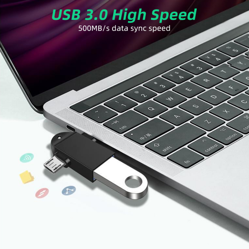 Bộ Chuyển Đổi FONKEN Otg Type C 2 Trong 1 Bộ Chuyển Đổi Otg Micro Usb Usb Usb C 3.0 Flash Disk Chuột Kết Nối Cho Điện Thoại Thông Minh Android Đầu Cắm Usb