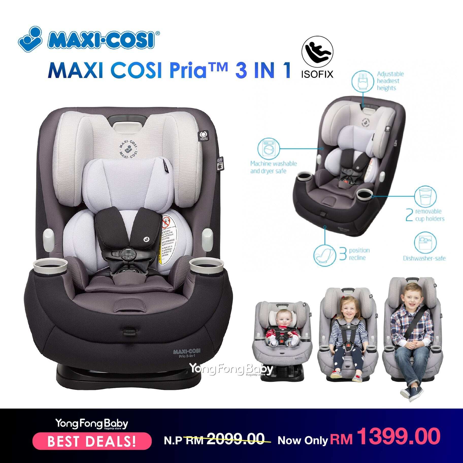 MaxiCosi Pria 3 in 1 Convertible Car Seat Lazada