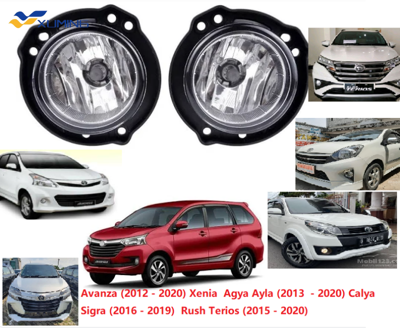 Xuming 2pcs toyota avanza xenia agya ayla 2012 -2015-2020 sigra calya rush terios fog lamp / fog light / front bumper light
