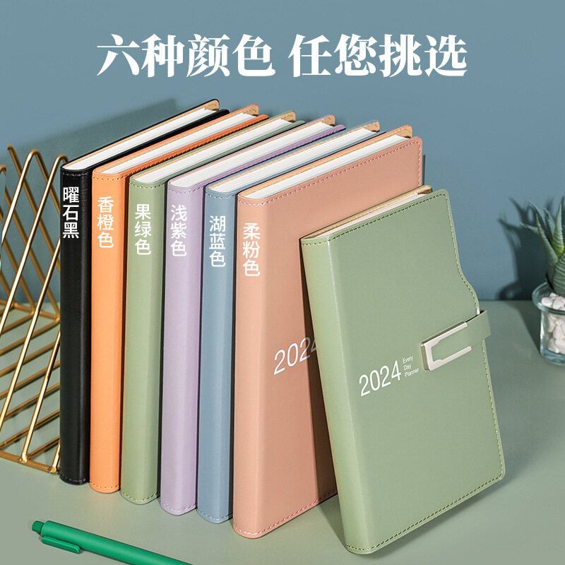 2024 Agenda Organizer Daily Planner Notebook A5/A6 School Sketchbook Note Book Student Journal Diary with pen monthly plan Notepad
