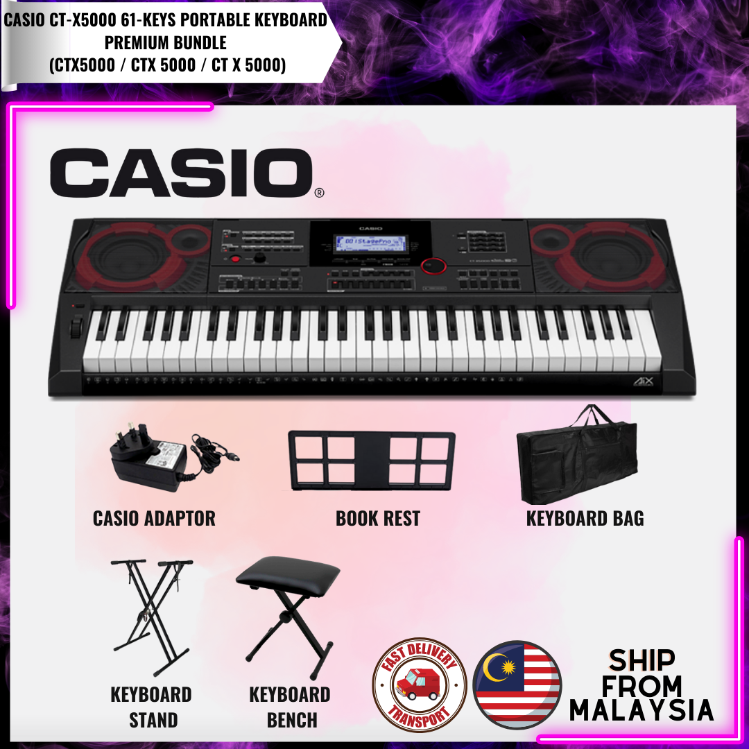 Casio CTX5000 61Keys Portable Keyboard Premium Bundle (CTX5000 / CTX