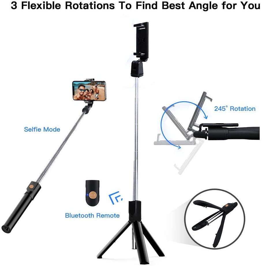 HOCE KO7 Portable Bluetooth Tripod Selfie Stick for Mobile Phone Photo Taking Remote Control Foldable Expandable Tripod Stand Pole