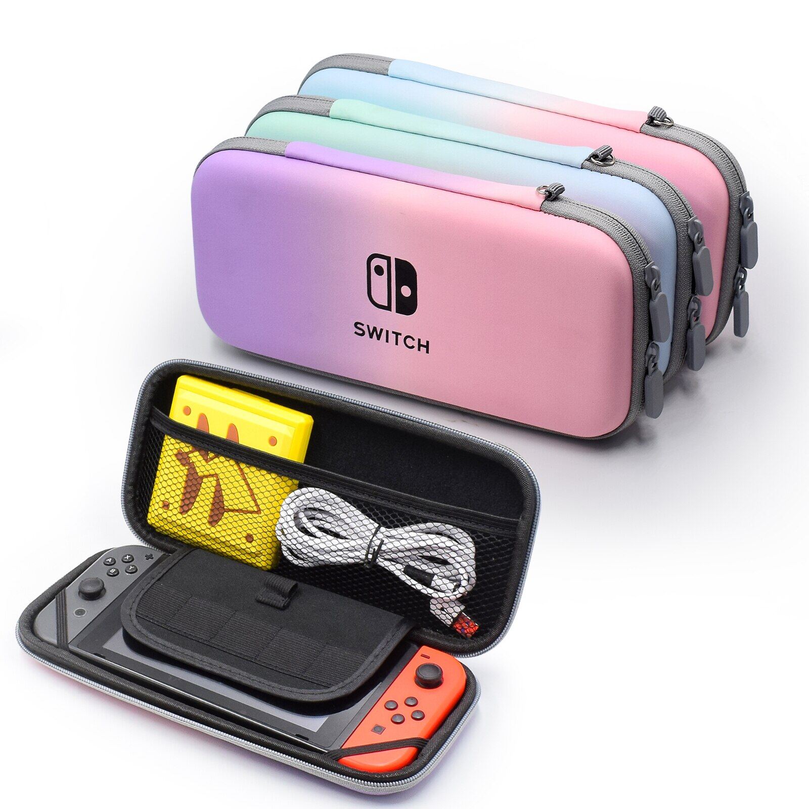 Carrying Case for Nintendo Switch Protective Case Cover Storage Bag PU Gradient for Switch OLED Travel Portable Pouch Accessory