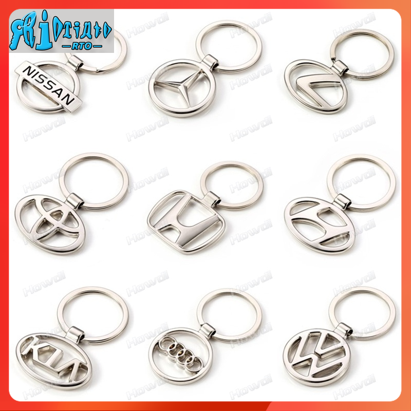 RTO Car Styling Stainless Steel Metal Car Logo Keychain 3D Keychain Keyring