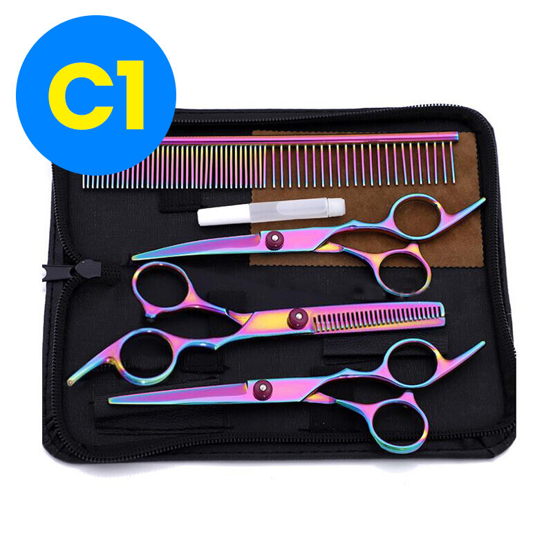Lovinland Dog Grooming Scissors Kit Professional Pets Grooming Shears Dog Scissors for Grooming Scissors and Comb for Pet
