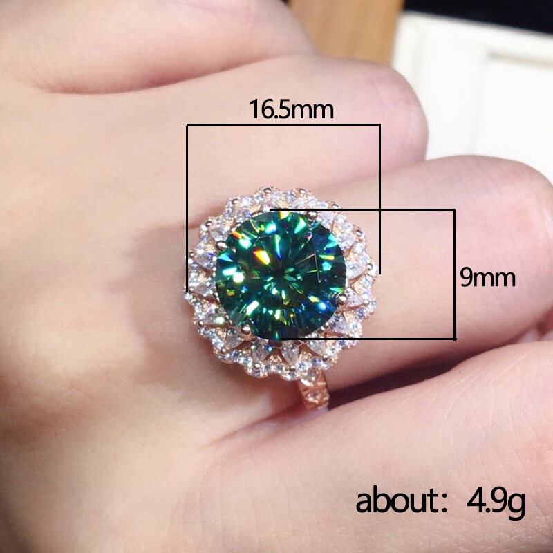 Maldives màu xanh lá cây zircon vòng lửa màu sáng bóng ngón tay vòng