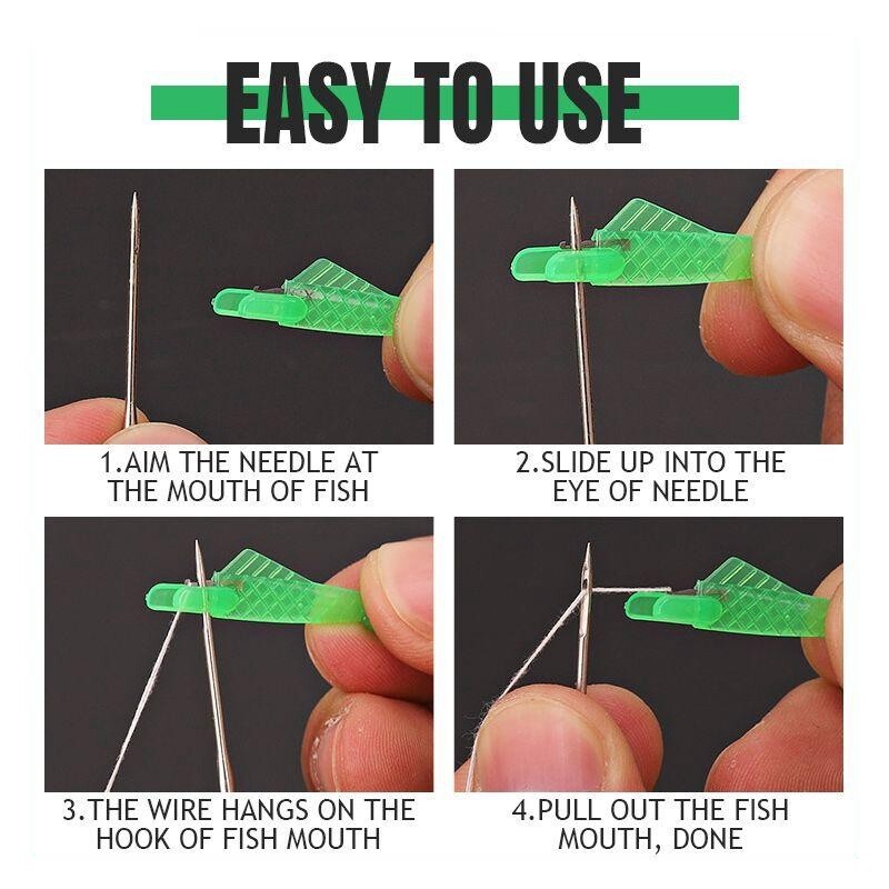 20pcs cá nhỏ kim nhựa threader Dụng cụ thủ công bằng da chủ đề nhanh chóng hướng dẫn Báo Chí Vải may mặc máy loại cho gia đình nghệ thuật