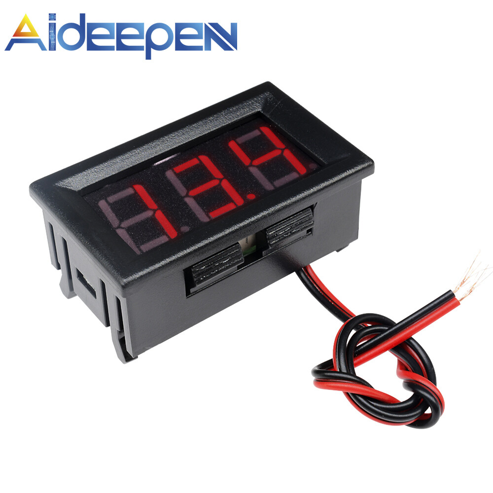 Diymore digital voltmeter 0.56 inch 2 wires, blue/red/green led blue/red/green led panel meter genuine diy tool for car