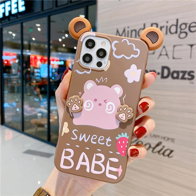 Cartoon Bear Rabbit Cute Ear Casing Xiaomi Redmi 12C 10C 10 9T 9A 9C 8A 7A Note 11 10 9T 9  9S 8 7 K20 Pro Mi 11T 11 Lite 10T Soft TPU Phone Case