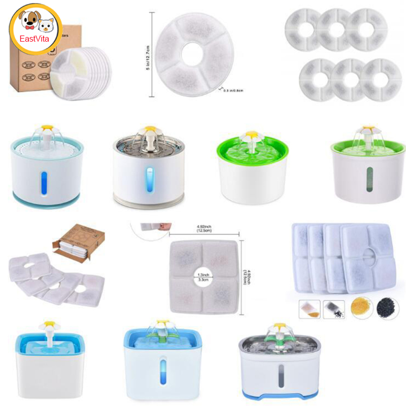 Activated Carbon Filter Element For Pet Water Dispenser Coconut Shell Ion Resin Filter Cotton For Cat Dog Water Fountain Filters