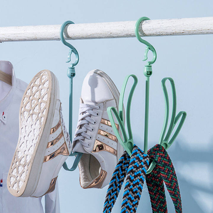 Creative Multi-Functional Wind Proof Double Hook Balcony Shoe Drying Rack Shoe Drying Rack Hook Shoe Drying Rack