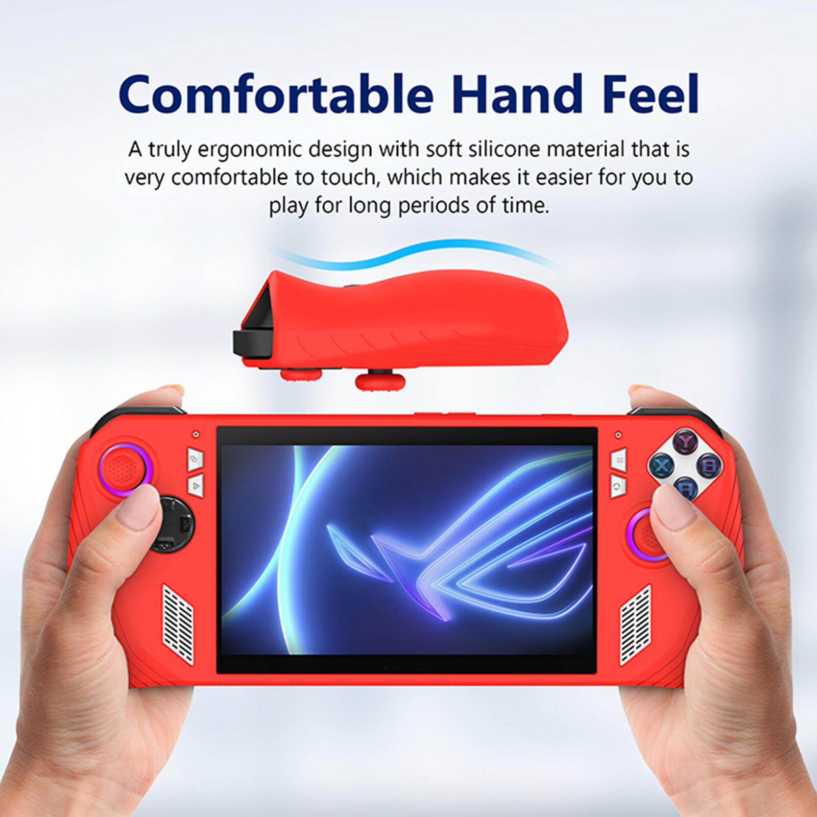 Full Wrap Silicone Protective Cover Accessories + Button Caps for ASUS ROG Ally Handheld Game Console