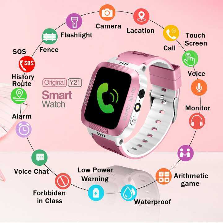 SWAY 《 Asli 》 Y21 GPS Anak Smartwatch dengan Kamera SOS