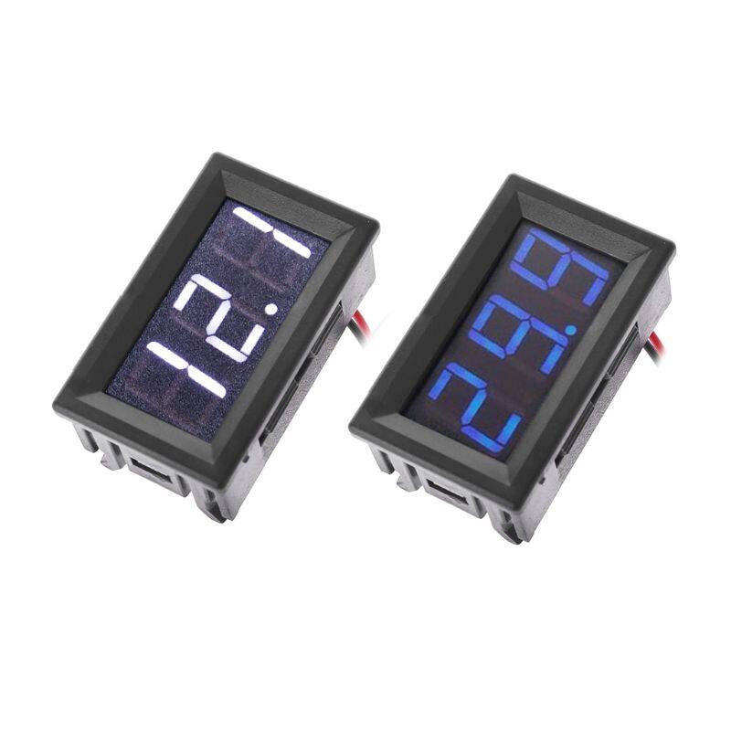 DC 5V-120V Digital Voltmeter LED Display Panel 2 Wire Volt Voltage Test Meter For 12V 24V 96V Electromobile Motorcycle