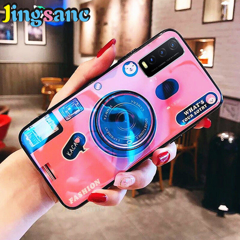 Jingsanc for vivo y20/y20s/y20i/y12s/y20 2021/y20i 2021 case blue light camera soft tpu protective back cover
