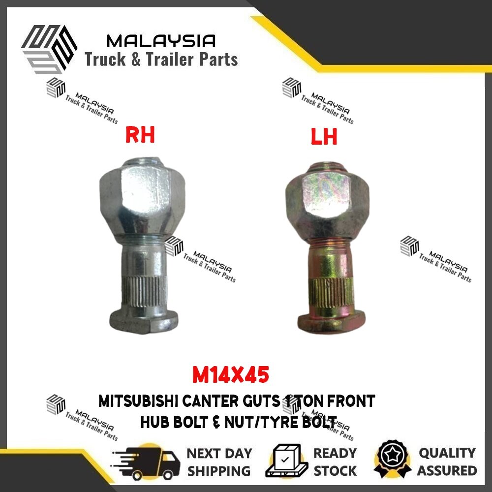 MITSUBISHI CANTER GUTS 1 TON FRONT/DEPAN M14X45 HUB BOLT & NUT/ TYRE